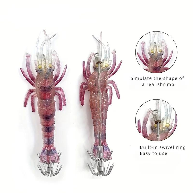 Cebo silicona calamar luminoso – Brilla en oscuridad para pesca - imagen 2
