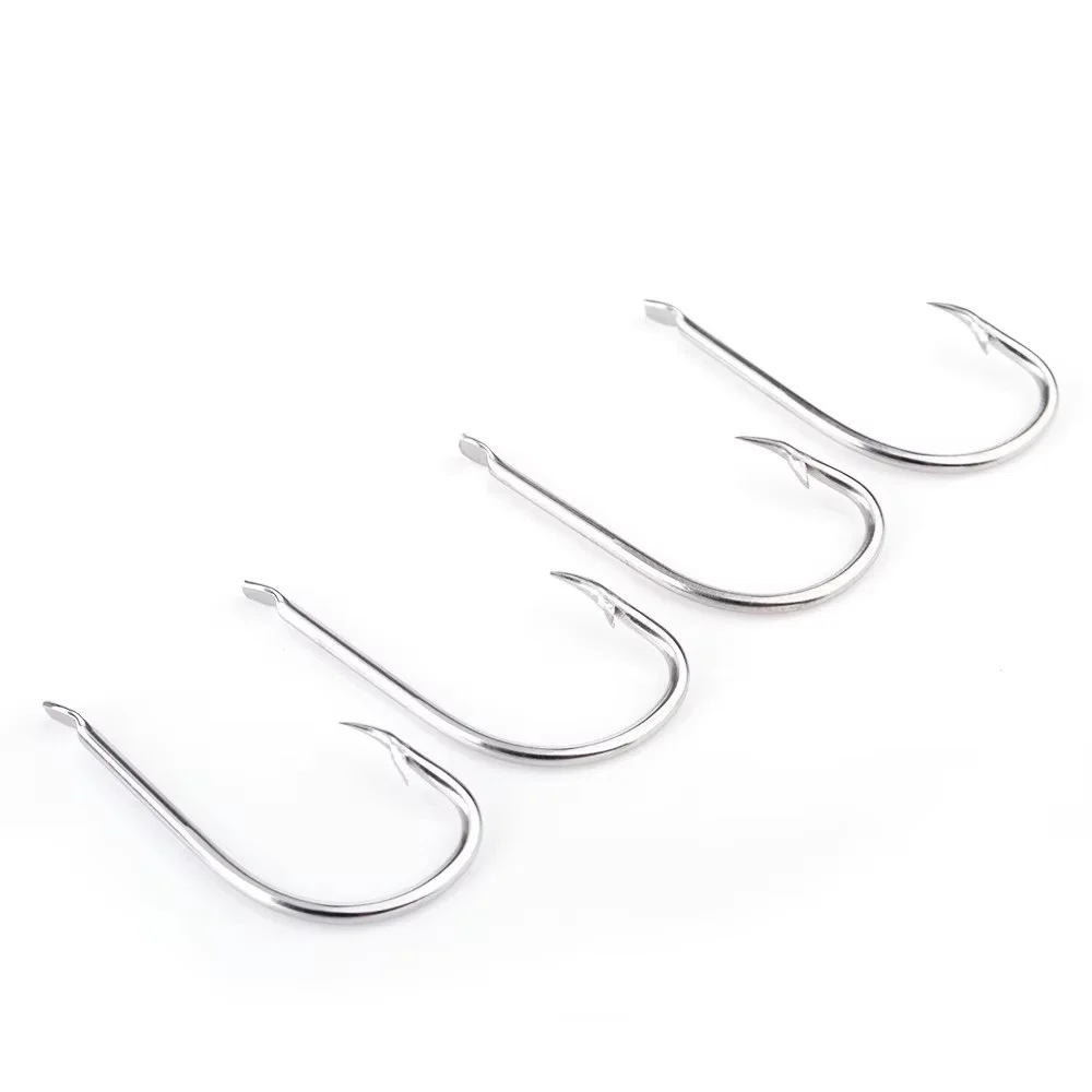 NGB 9301SS 25-50 Uds anzuelos de pesca de hierro inoxidable anzuelo de púas aplanadas accesorios de pesca afilados - imagen 4