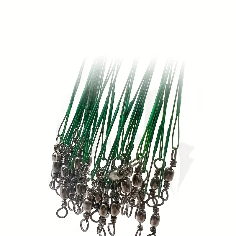 50 Uds. Línea de pesca de acero con señuelo puro, línea de alambre trenzado, línea antimordida, aparejos líder giratorios de choque, correa cónica, giratorios a presión - imagen 5