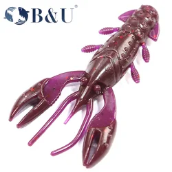 B & U 60mm Craw flotante pesca señuelo suave Jig Wobblers Swimbait cebos de silicona camarones lubina perca señuelo Artificial Craws cebo