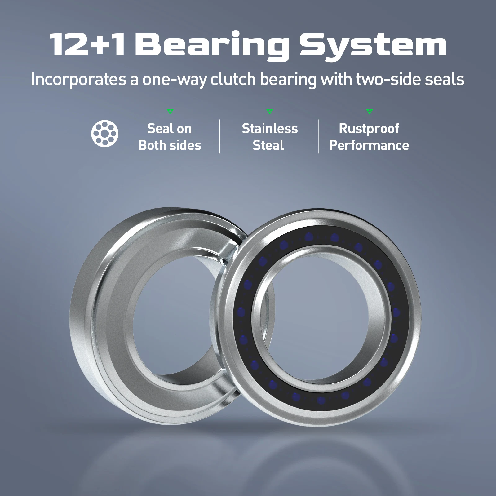 HANDING Flag Carrete redondo de Baitcasting, cuerpo de aleación de aluminio, arrastre máximo de 13kg, relación de engranaje 5,3: 1, carrete 12 + 1 BB para Lucio - imagen 3