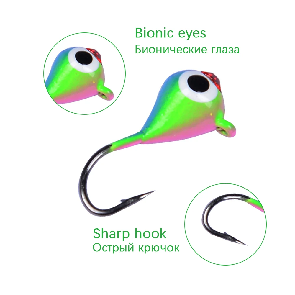 DNDYUJU-señuelo de anzuelo de pesca en hielo para invierno, Mini cebo de Metal para peces, 15mm, 1,1g, anzuelo de cabeza de plomo, aparejos de pesca Jigging, 4 unidades por lote - imagen 3