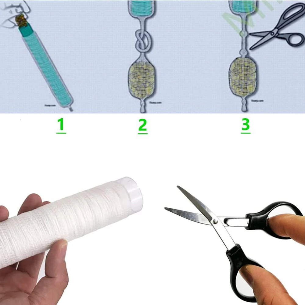 Bolsas de cebo de malla PVA de 5 metros, medias de repuesto de malla para pesca de carpa, red de cebo Boilie Rig, bolsas de cebo de repuesto universales - imagen 2