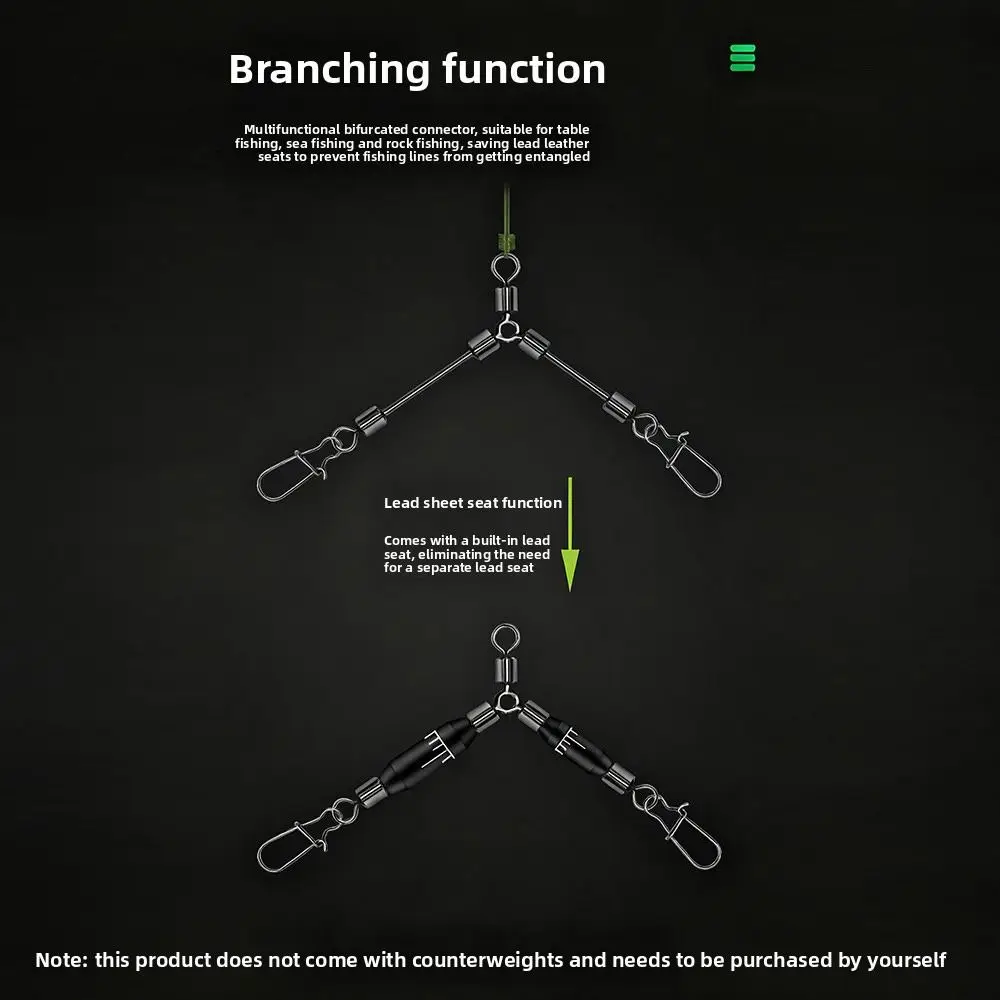 Accesorios para aparejos de pesca, 5 uds., giratorios de 3 vías de acero inoxidable, pierna larga, tipo O, forma de T, aparejos de pesca con caña - imagen 5