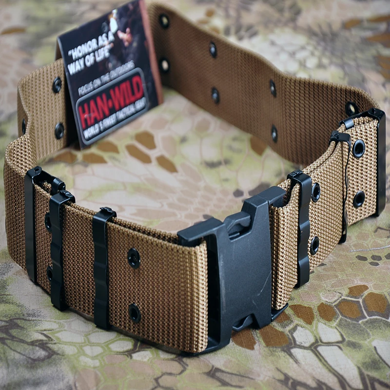 Cinturones de combate de estilo militar para hombre, cinturón táctico de liberación rápida, cintura de lona a la moda para caza al aire libre, militar opcional, 130cm - imagen 4