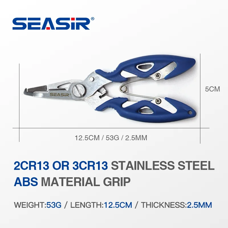 SeaSir Tijera de pesca multifunción, cortador de línea trenzada, alicates de abrazadera de acero inoxidable, dispositivo de Control de pescado - imagen 2