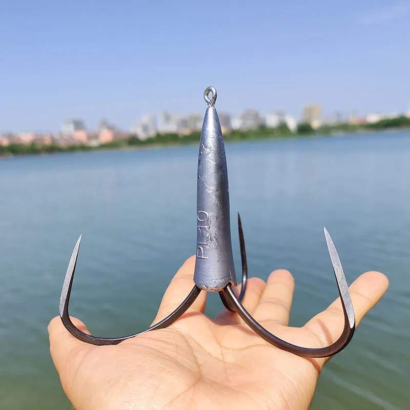Anzuelos triples con púas para pesca en aguas profundas - imagen 4