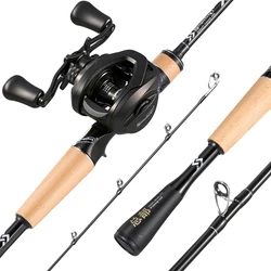 Combo Caña y Carrete de pesca Sougayilang MH 1,8 m con freno magnético