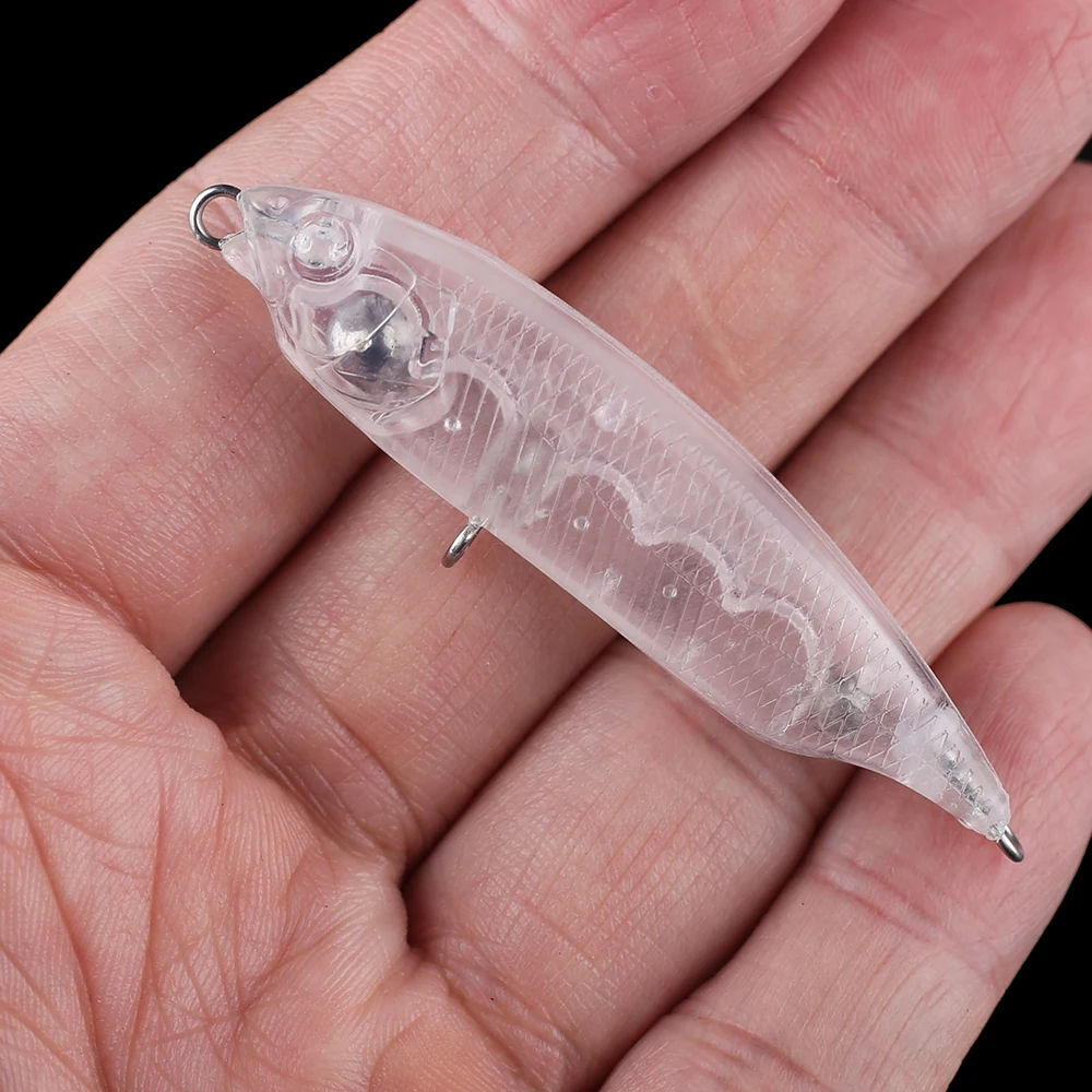 Chan'sHuang-Cebo en blanco sin pintar, 30 piezas, 6cm, 4g, sonajero flotante, lápiz Topwater, señuelo de pesca Artificial hecho a mano - imagen 5