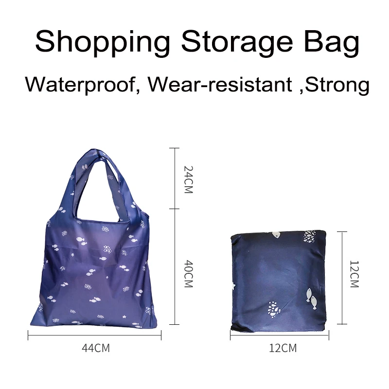 Bolsa de almacenamiento de compras plegable gruesa, bolsa de comestibles reutilizable de gran capacidad, bolso de hombro impermeable para supermercado ecológico - imagen 2