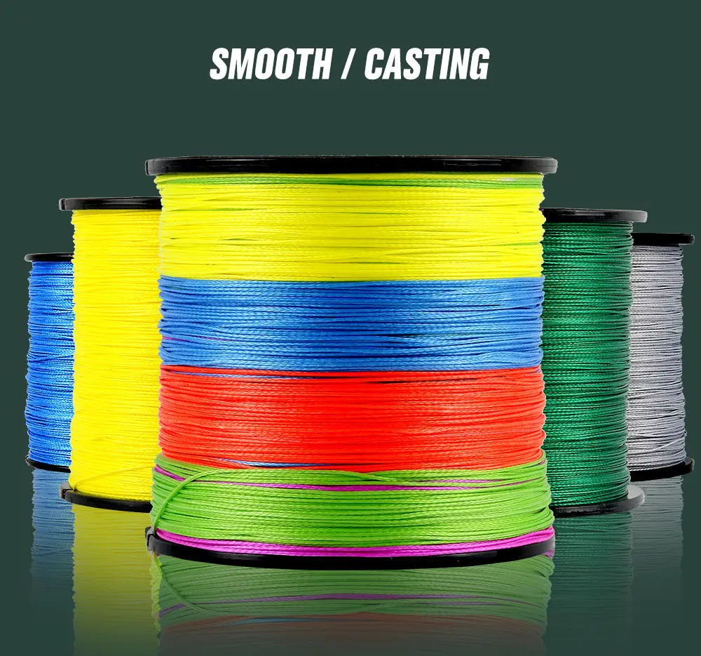 Explore líneas de pesca trenzadas de alta calidad vibrantes para un rendimiento liso y de fundición