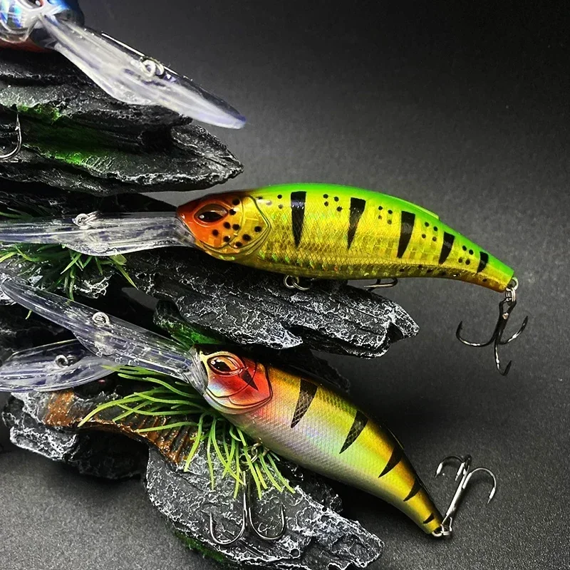 Ojo de pez biónico 3D, fundición larga, lengua larga, cebo falso flotante Mino, anillo aplanador de alta resistencia, pintura a mano de alta calidad - imagen 4