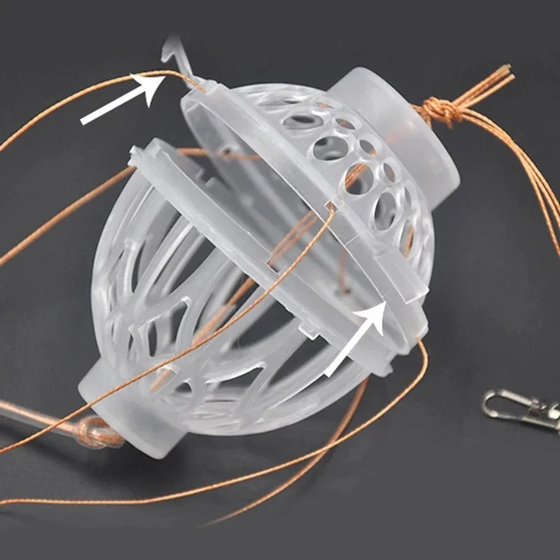 1 Uds. Anzuelo de pesca con jaula de cebo explosivo, 6 garras, acero al carbono, plástico, aparejos de pesca de carpa marina - imagen 2