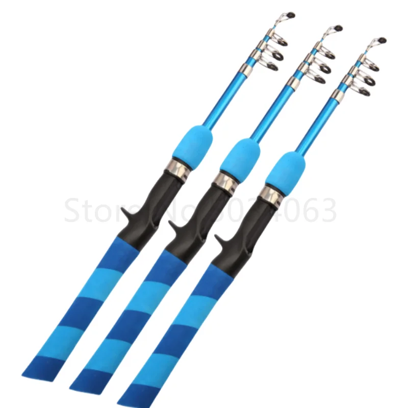 Caña de fundición para exteriores, caña de pescar portátil, Mini caña de pescar de acero reforzada con vidrio retráctil de luz corta - imagen 4