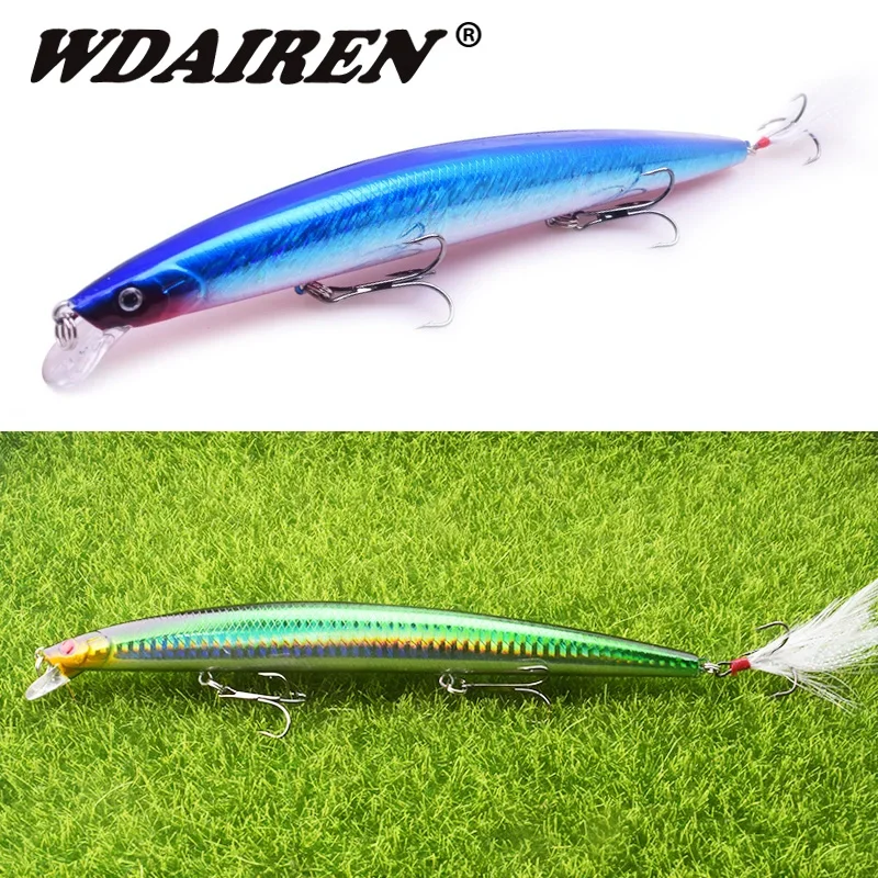 Señuelo de Pesca de pececillo grande, 1 unidad, 18,5 cm, 22g, cebo duro Artificial, anzuelos de Pesca de plumas, carpa, lubina, Pesca, Isca, Wobblers, Crankbaits