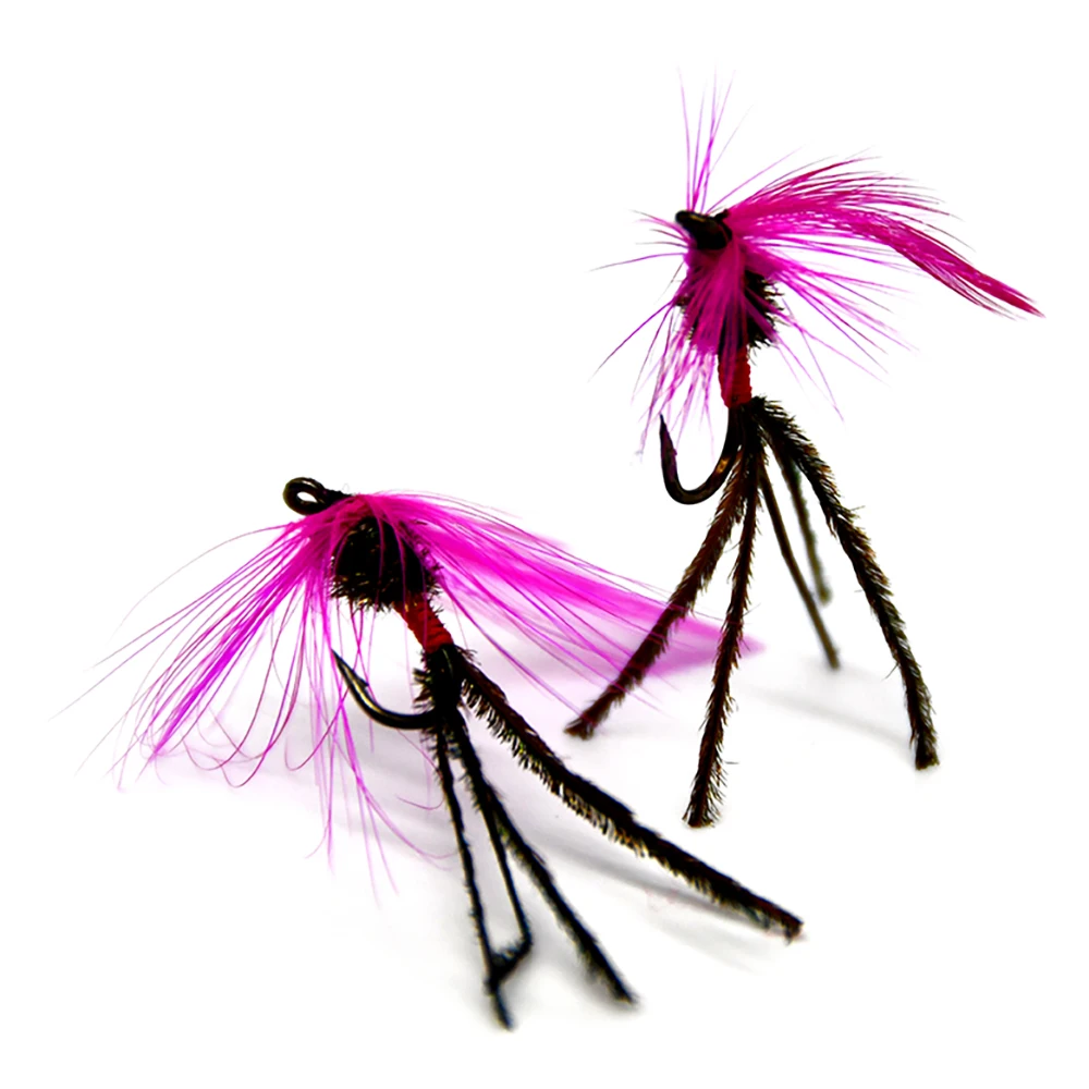MNFT 10 unidades/paquete 10 #   Cola de seda de pavo real, trucha, moscas de pesca, mosca húmeda, barba púrpura, cola larga, príncipe, ninfa, señuelo de pesca con mosca - imagen 5