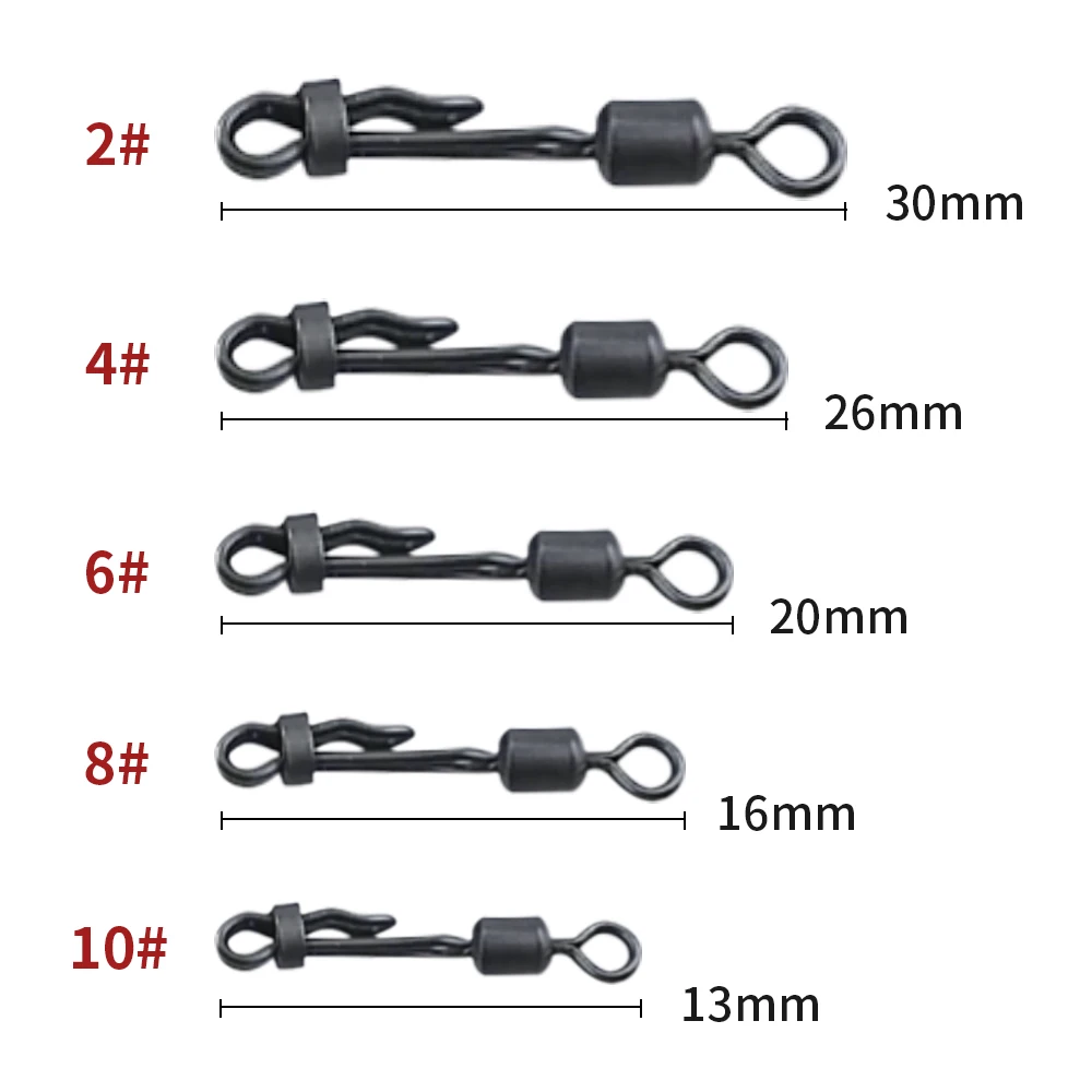 Conector de línea de carpa, accesorio de latón de cambio rápido, giratorio con bloqueo de almeja, 10 piezas/20 piezas, piezas - imagen 3