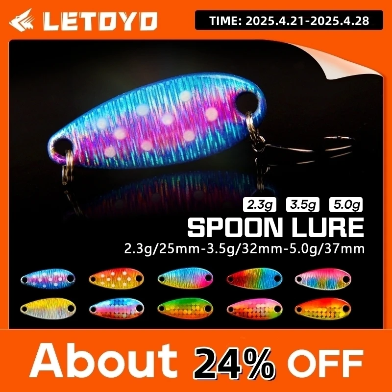 LETOYO 2,3g/3,5g/5g cuchara reflectante láser señuelo cuchara luminosa UV señuelo Chatterbait trucha Spinner cebos perca cebo área trucha - imagen 3