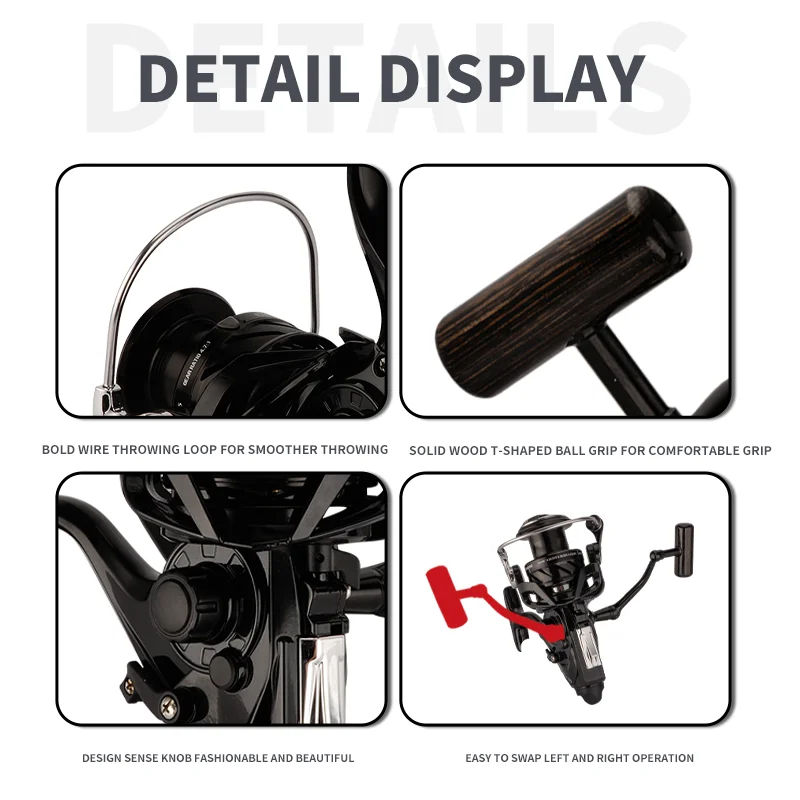 Carrete De Pesca De carpa DEUKIO carrete giratorio Max doble arrastre 8kg 5 + 1BB Carretilha De Pesca Accesorios Mar Peche En Mer sal/agua dulce - imagen 4