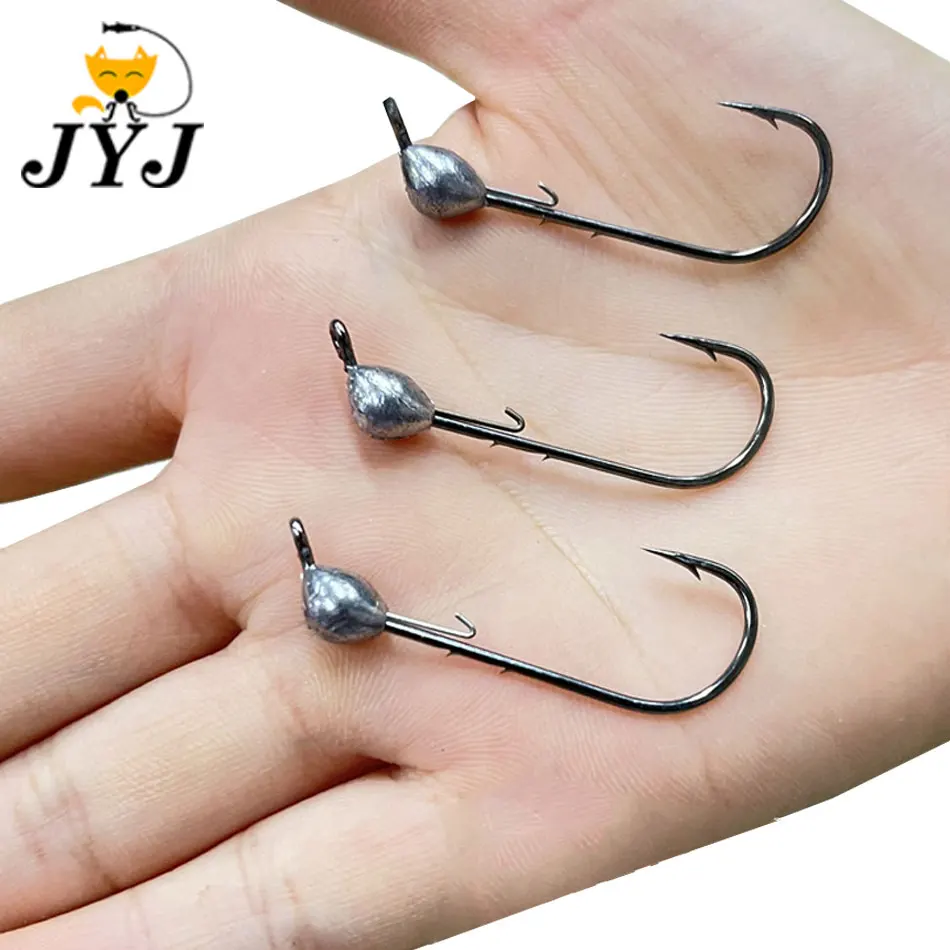 JYJ-anzuelo de sangre con ángulo obtuso, 0,7g-10g, anzuelo auxiliar de microobjeto, plantilla de gusano suave, anzuelo de señuelo, anzuelos de aparejos de pesca - imagen 5