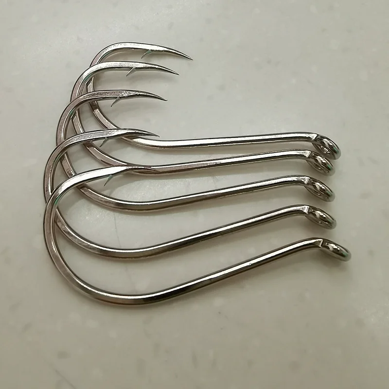 Anzuelos circulares de 50 unidades por paquete, anzuelos de pesca compensados con púas, anzuelo de pesca con ojo convertido, punto de corte, Steelhead Walleye Livebait, anzuelo de mar