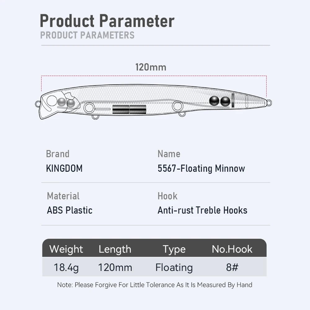 Señuelo de pesca de mar Kingdom Minnow 120mm 18,4g cebos duros artificiales Topwater señuelos flotantes Popper Wobbler de fundición larga lubina - imagen 2