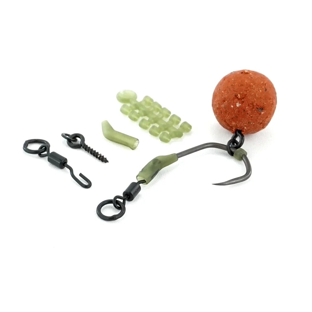 Hirisi-Juego de 10 unidades de cuentas giratorias para pesca de carpa, 20 piezas de cambio rápido, de goma, anzuelos, accesorios de pesca, mangas antienredos, M13-2 - imagen 2