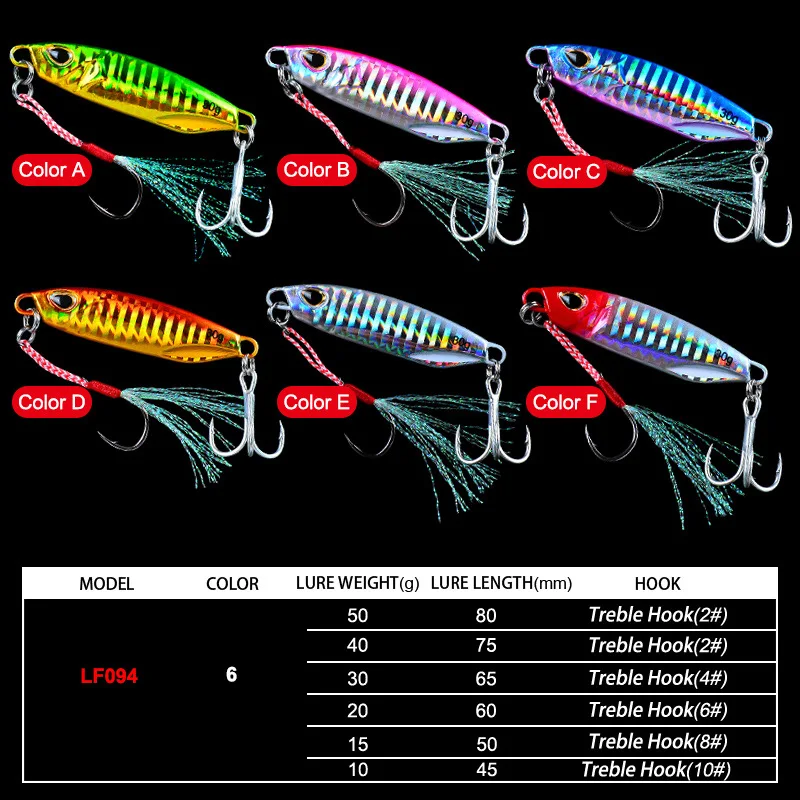 Señuelo de Pesca con lentejuelas de Metal, 10/15/20/30/40/50g, Crankbait, Jig Shads, cebos Wobbler, señuelos de agua de mar, Iscas artificiales Para Pesca - imagen 5
