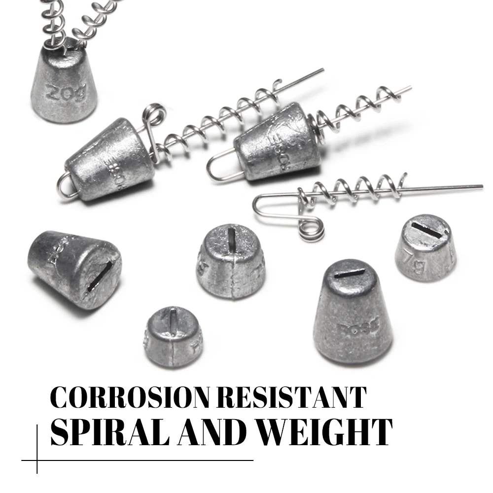 Spinpoler-sistema de tornillo de múltiples depósitos, plantilla de peso, sacacorchos atornillable, plantilla de aparejo, espiral para cebo de goma, señuelo suave - imagen 5