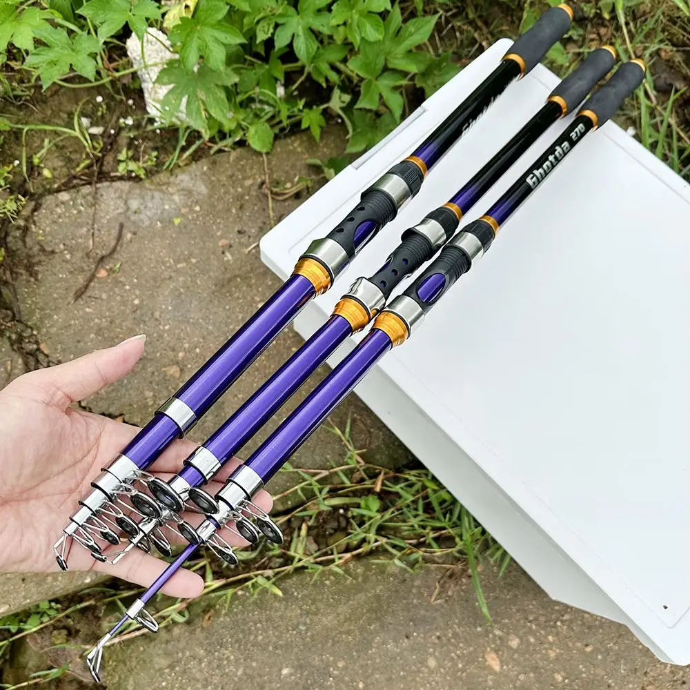 Caña de pescar telescópica de alta calidad, 2,1-3,6 m, lanzamiento de larga distancia, fibra de vidrio, mango EVA, caña de pescar giratoria para carpa - imagen 5