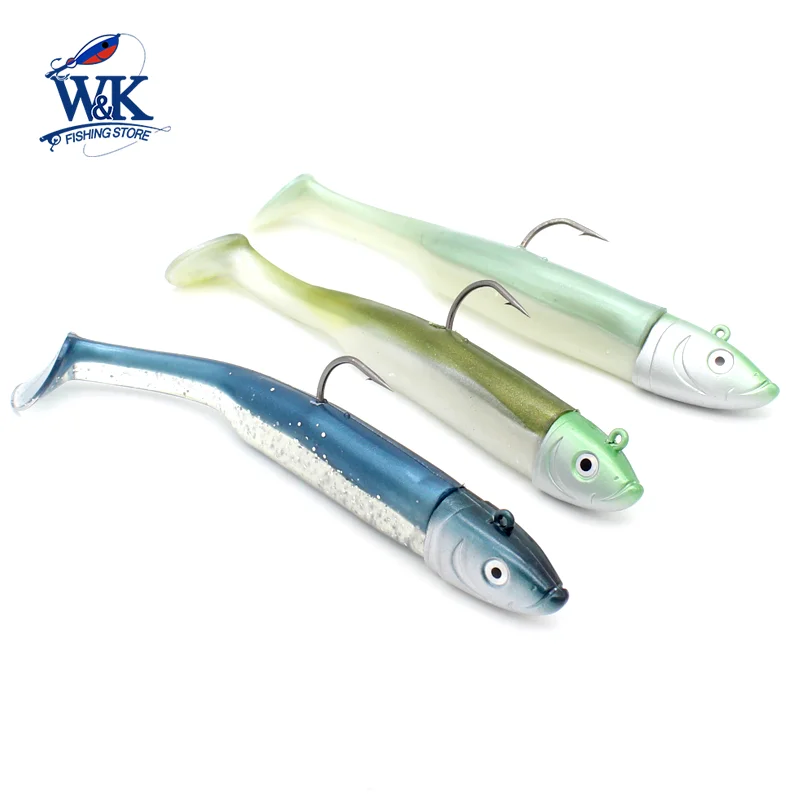 KIT de anzuelos de 15cm con cabeza de plantilla de 55g, señuelo suave de 4,5 pulgadas para pesca en barco, 5/0 anzuelos, atún para Sábalo, Swimbait de aguas profundas - imagen 4