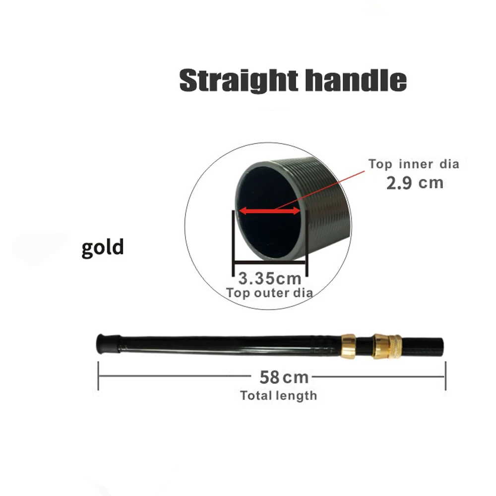 Empuñadura de aluminio para caña de pesca recta y curva dorado oscuro - imagen 3