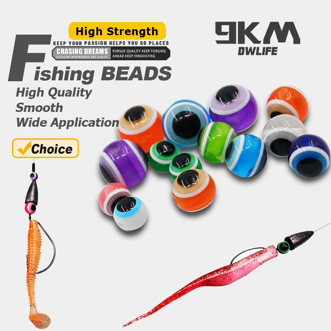 Cuentas espaciadoras de resina de 9KM, 50 Uds., cuentas redondas transparentes sueltas contra el mal de ojo para fabricación de joyería, pulsera DIY, collar, señuelo, accesorios de pesca