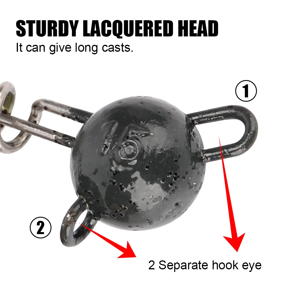 Spinpoler-Cabeza de anzuelo ponderada para Lucio, señuelo suave, sábalo grande, 7g, 10g, 15g, 20g, 25g, 30g, 50g, herramienta de pesca, equipo de bola de tornillo de arrastre - imagen 3
