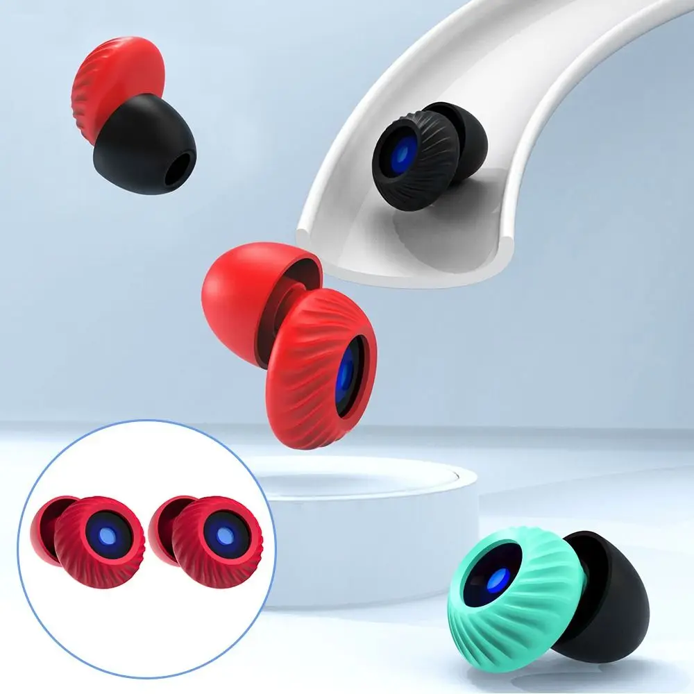 Tapones insonorizados de silicona para los oídos, suministros de reducción de ruido para dormir profundamente, antiruido, reutilizables, 1 par - imagen 2