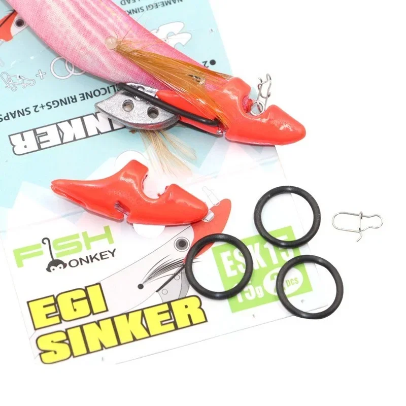 Plomo Egi Sinker calamar Jig camarón señuelo punta peso barbilla plomo japonés Sutte hundimiento Wobbler para cebo de gambas de madera contrapeso - imagen 3