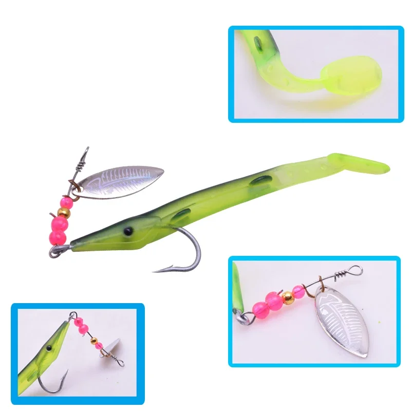 WDAIREN 12cm 16g cabeza de plantilla de plomo gancho único Wobbler señuelo de Pesca suave hundimiento Jigging Pesca de mar aparejos de Pesca Peche - imagen 3