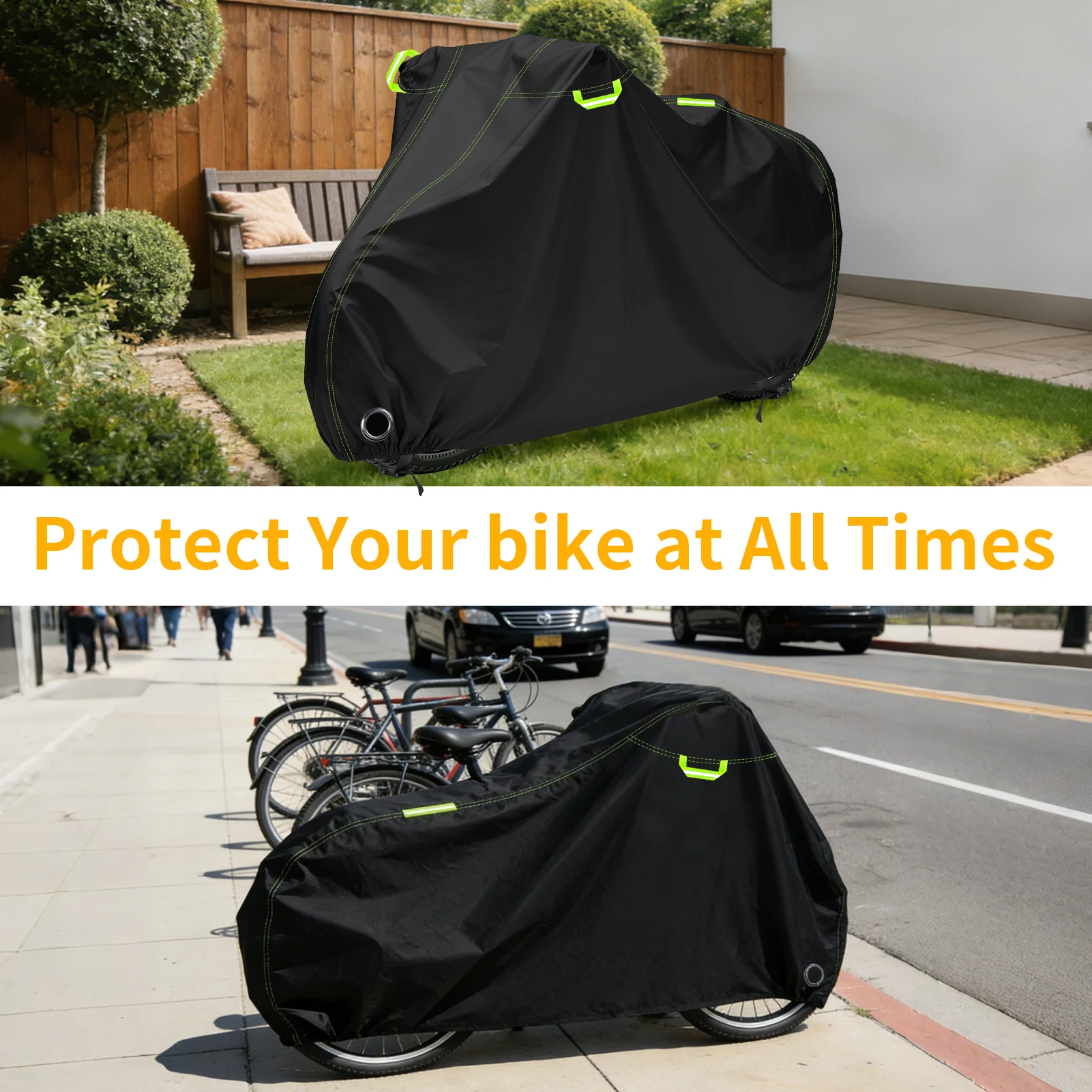 Funda impermeable para bici – orificio candado y tiras reflectantes - imagen 5