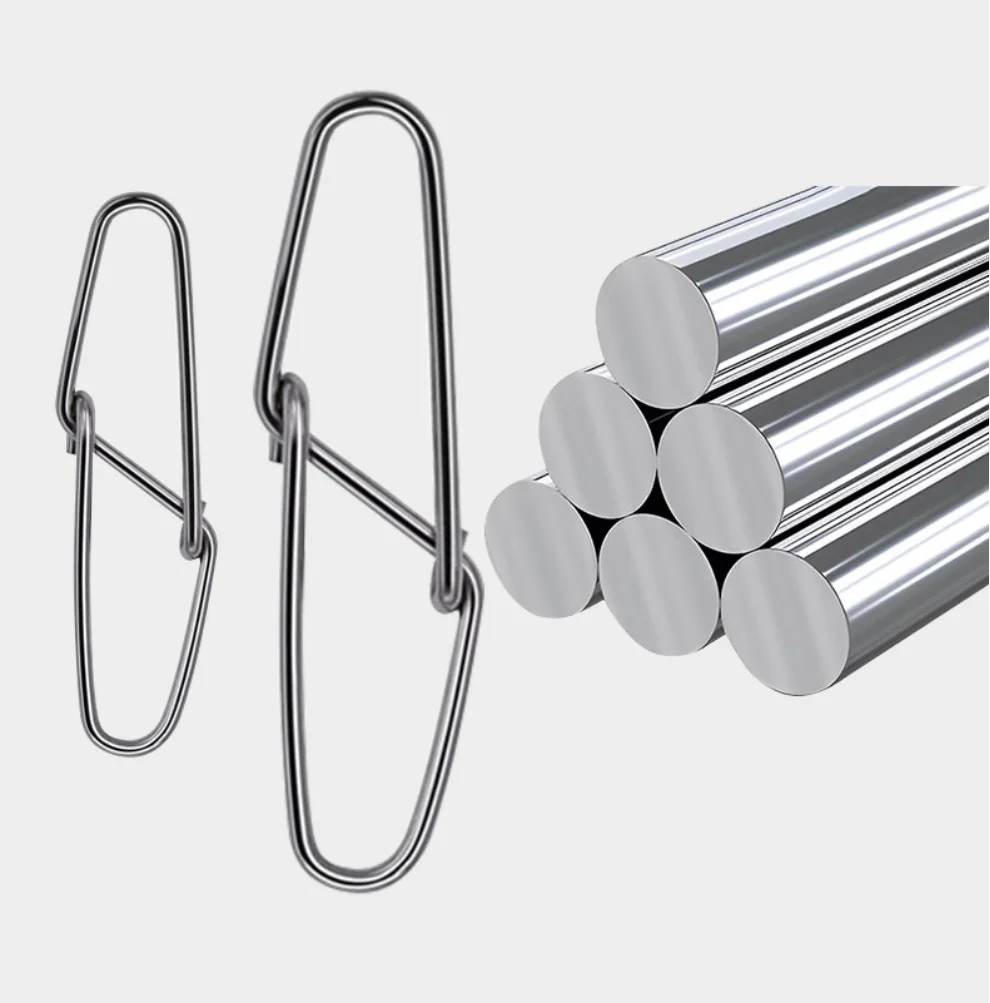 NUNATAK 304 Anillos de conector a presión de acero inoxidable Rombo Pesca Tamaño a presión 1-8 # Darg 13-66KG 100PC fortalece el broche de pescado grande - imagen 3