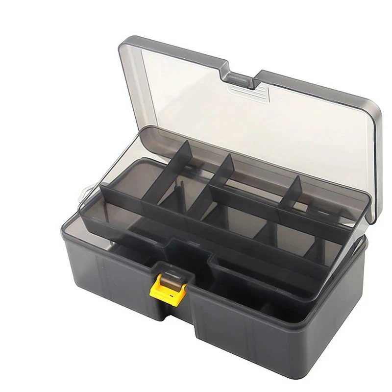Caja de aparejos BRAVMACK, caja de aparejos de señuelos de gran capacidad de doble capa, herramienta de accesorios de pesca, cebo falso, caja de almacenamiento multifuncional - imagen 3