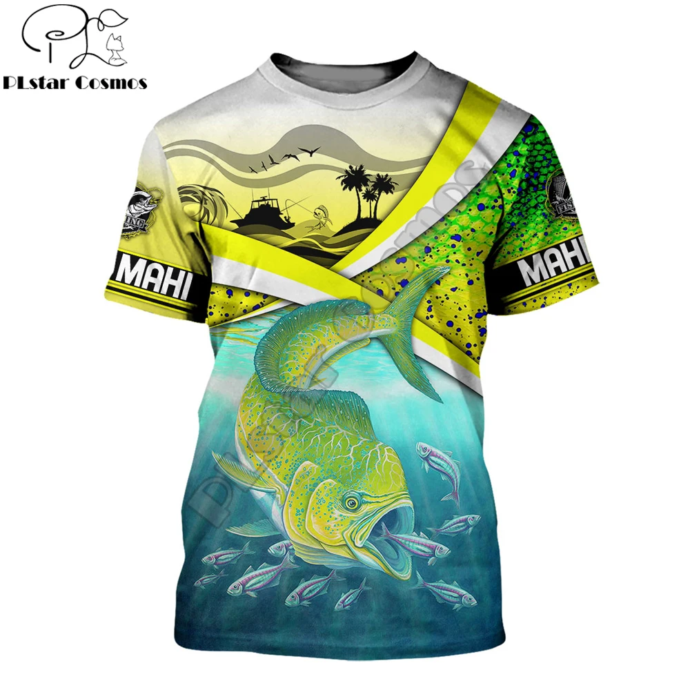 PLstar Cosmos Love Mahi Mahi Fishing 3D completamente estampado camiseta de hombre verano Harajuku Casual Unisex camiseta de calle TX276 - imagen 2