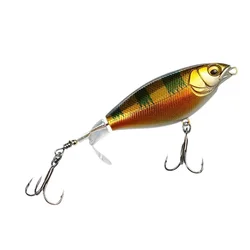 Whopper-señuelo Popper de pesca, cebo duro Artificial de 75mm y 6g, con cola giratoria suave, aparejos de pesca Wobblers, 1 piezas