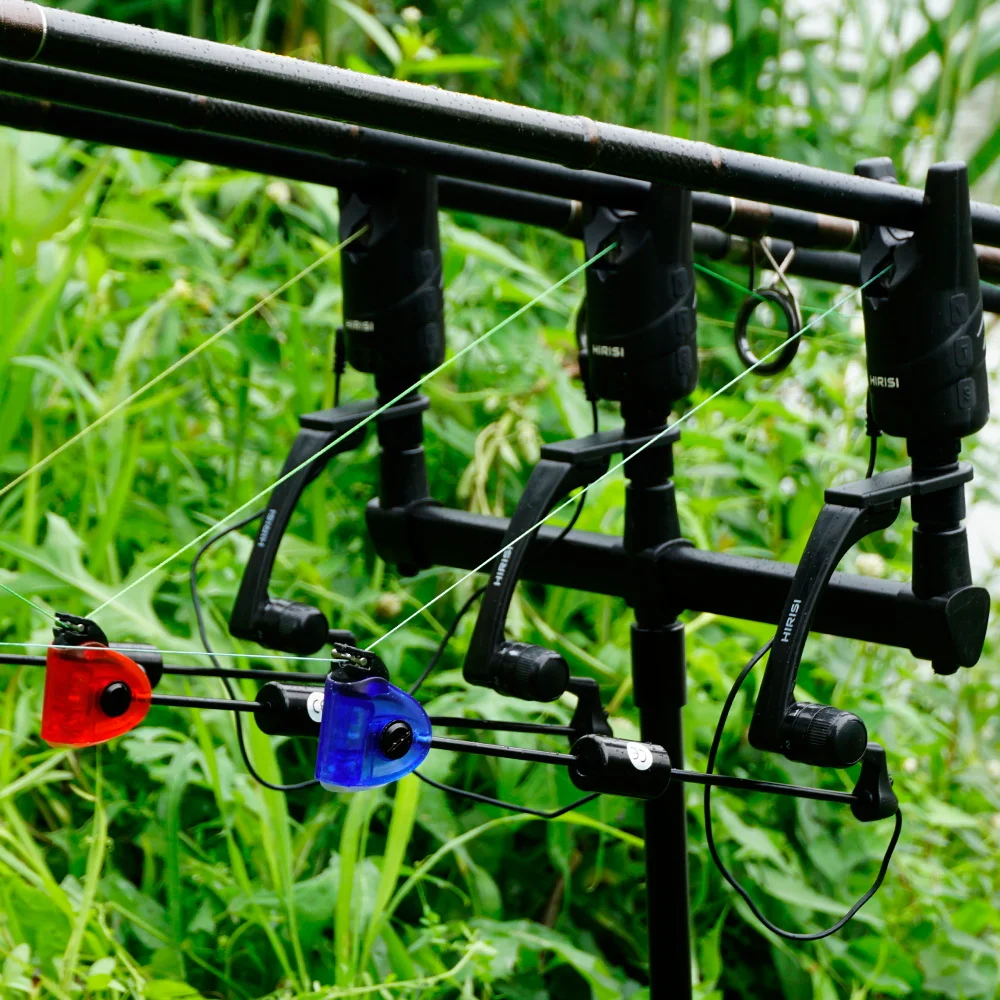 Hirisi-alarma de pesca de carpa, indicador de picadura de pesca Swinger con luz LED, 4 piezas en estuche, equipo de pesca B2002, accesorios de pesca - imagen 2