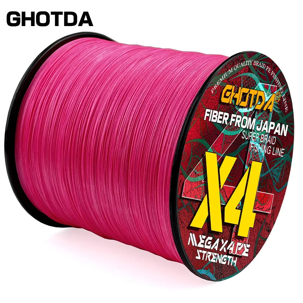 Ghotda-línea de pesca trenzada de 4 hebras, multifilamento de 100M, superficie de carpa, recubrimiento especial, alambre trenzado fibrico japonés - imagen 4