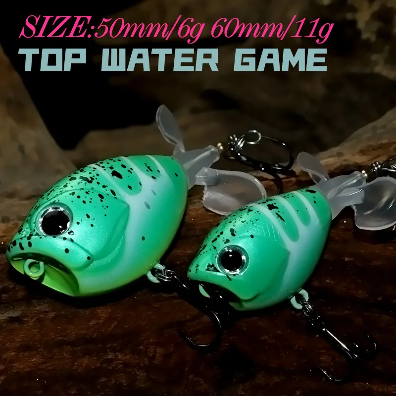 Popper Hélice topwater para trucha y lucio, señuelo duro - imagen 4