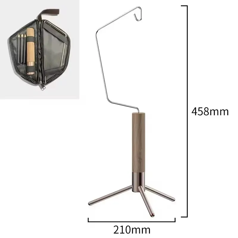 Estante colgante portátil para acampar, soporte de mesa de luz, linterna colgante, soporte de lámpara plegable - imagen 4