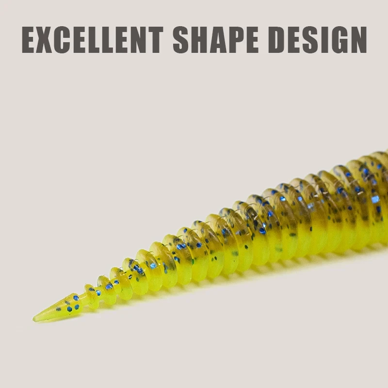 Señuelos de Pesca blandos de 10 piezas, Loach Dancing, gusano Sway, fideos, gusano, agua dulce y salada, aparejo loco, Texas, emparejado - imagen 5