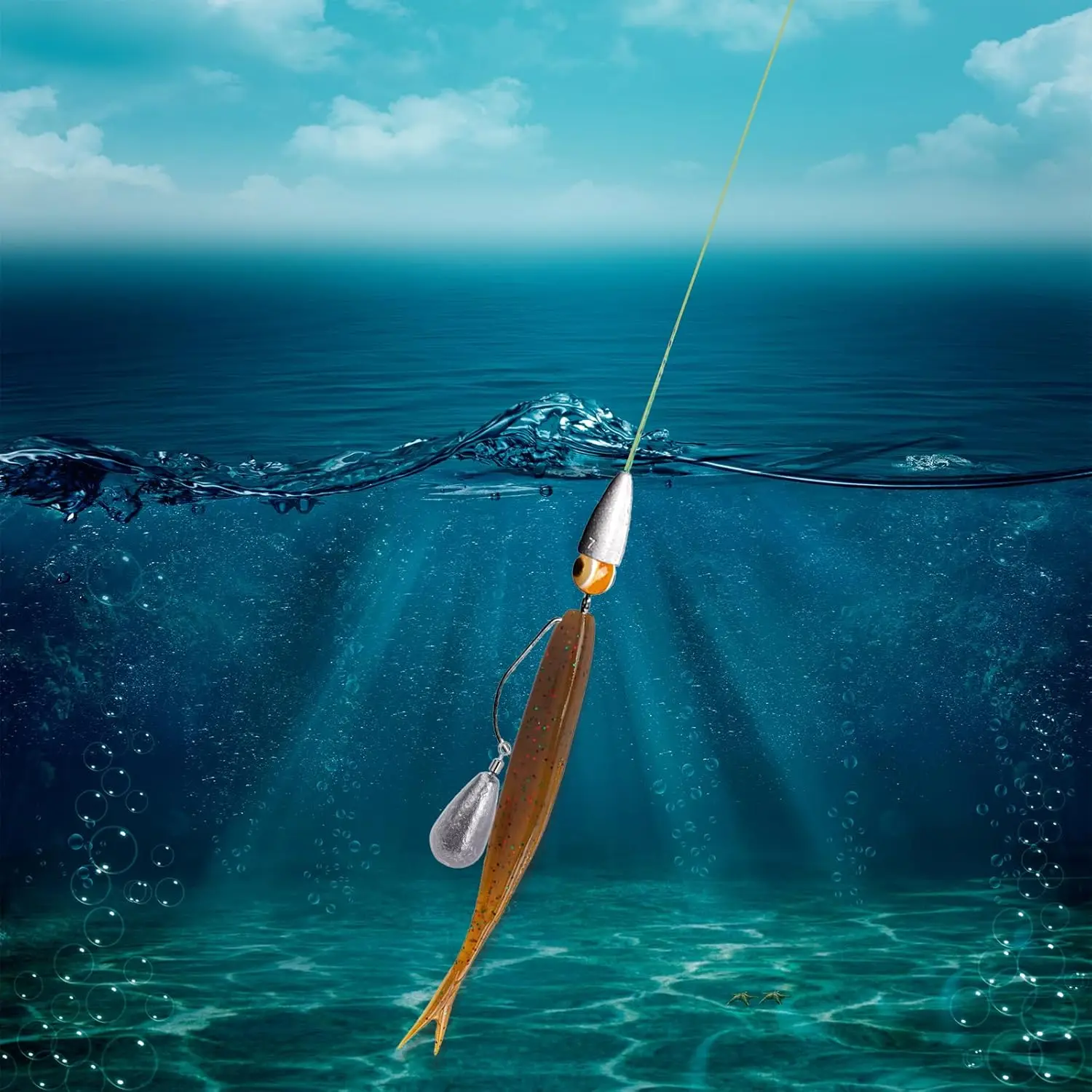 Peso de plomo de 9KM con giro, 10 Uds., plomo de pesca en forma de lágrima, peso de plomo para curricán para agua salada y agua dulce - imagen 5