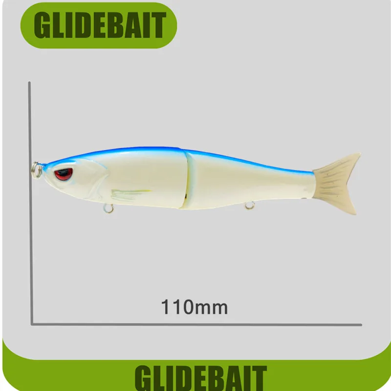 GREENSPIDER-señuelo de pesca de lubina de un solo articulación, 110mm, 18g, Swimbait, cebos deslizantes para Lucio, salmón, trucha - imagen 2
