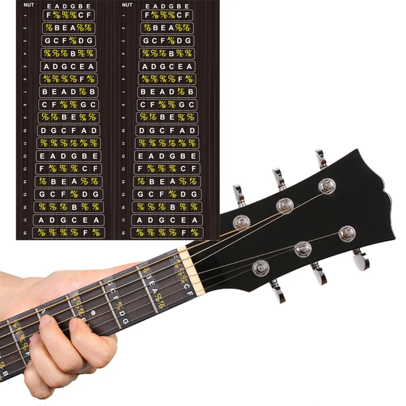 Pegatinas de báscula de guitarra, guitarra eléctrica, bajo acústico clásico, diapasón de autoenseñanza, tutoriales de teoría musical, accesorios de guitarra - imagen 2